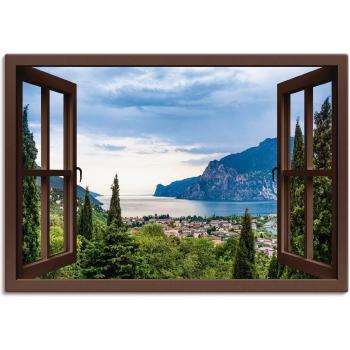 Gardasee-Seebild “Braunes Fenster” – Outdoor Poster in 3 Größen