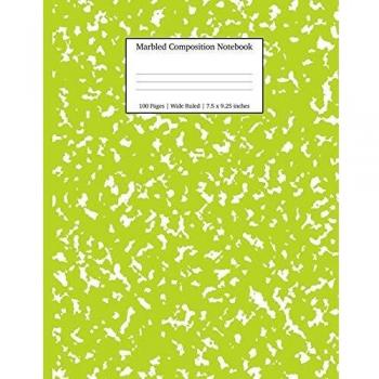 Marbled Composition Notebook: Green Marble Wide Ruled Paper Subject Book (School Essentials, Band 10)