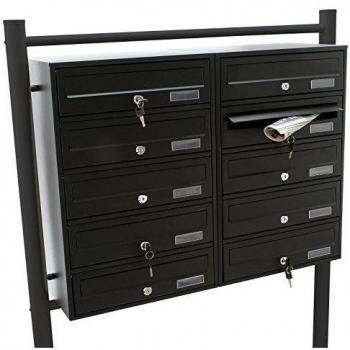Cassetta Postale Condominiale Autoportante Wiltec 10 Posti Nero 270x898x1500mm