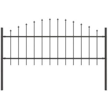 Grey Powder‑Coated Spike Arch Fencing Set – 2 Pieces