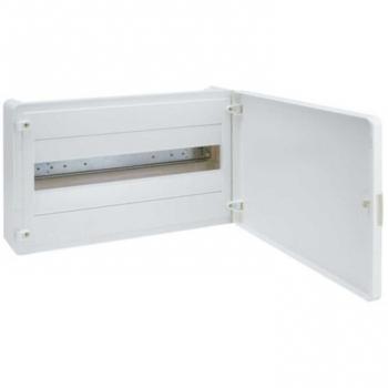 Caja eléctrica automática Hager 1 fila, 18M, VS118PES con puerta y acabado VF blanco