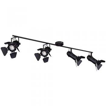 Spot lumineux plafonnier avec spots de film orientables en métal noir