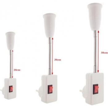 Convertidor Luminaria E27 Enchufe Universal Blanco + Plata