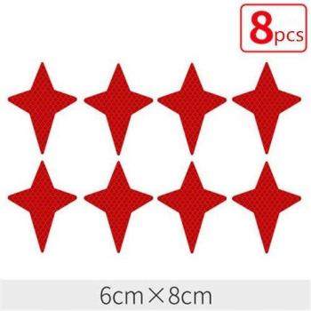 8pcs Reflective Car Star Decals - Safety Warning Stickers