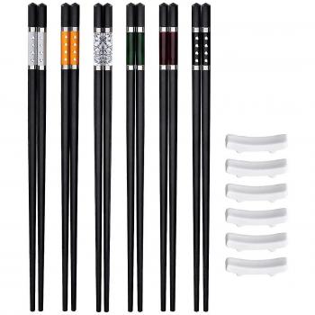 Baguettes en fibre de verre lavables avec 6 coussinets en céramique - 243 mm, 6 paires