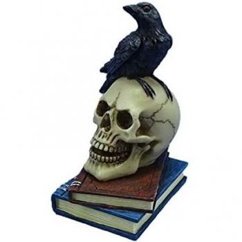 Crow Figurine on Stacked Books