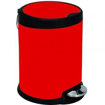 Papelera con pedal acero inoxidable - color rojo