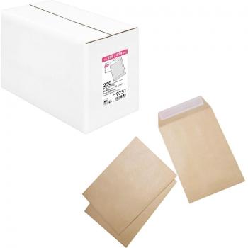 Enveloppes Kraft brun - Pochette de 250 - 229 x 324 mm - Papier recyclé 90g - Auto-adhésives