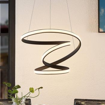 Lucande Sakina 48cm LED Pendant Light Sand Black