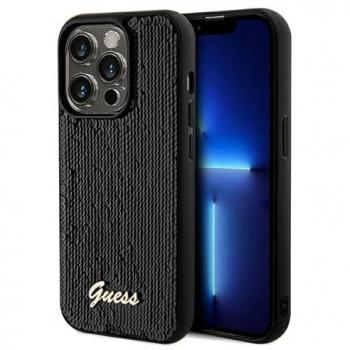 Cover Smartphone Guess Sequin Script Nero per iPhone 14 Pro Max