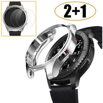 Galaxy Watch S3 Classic – 2 + 1 Set: gehärtetes Glas & Bildschirmabdeckung