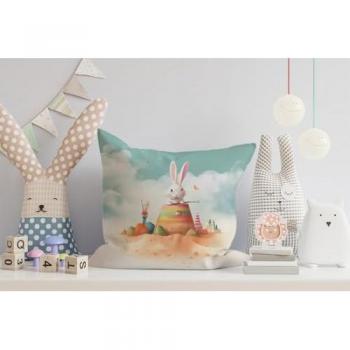 Yellow White Rabbit Beach Holiday Cushion - 60cm
