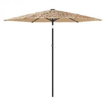 VIDAXL Ombrellone Giardino led e Palo in Acciaio Marrone 268x268x226cm
