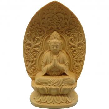 Mini Statua di Protezione Legnosa del Buddha