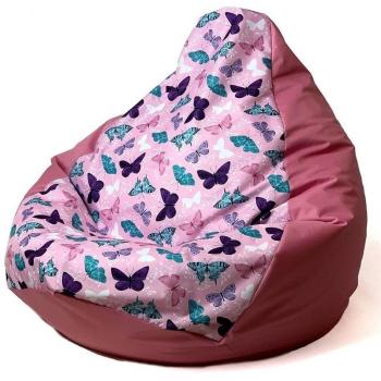 Go Gift Pouf Pear farfalla rosa scuro 130x90 cm