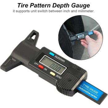 Digital Tyre Tread Depth Tester for Cars and Motorcycles 0-25.4mm