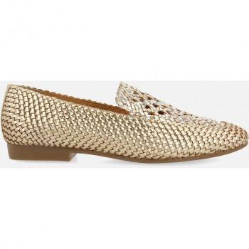 Gioseppo Mocasines de Piel Trenzada Platino