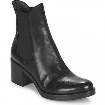 Bottines Fru.it ADRIANA cuir noir talon moyen