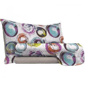 Set Lenzuola Singolo con Federe Cerchi Astratti