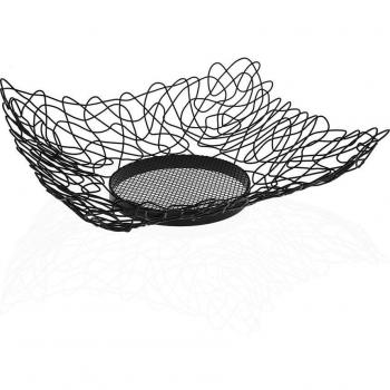 Coupe à fruits Versa Noir Métal Acier 30 x 4,3 x 30 cm