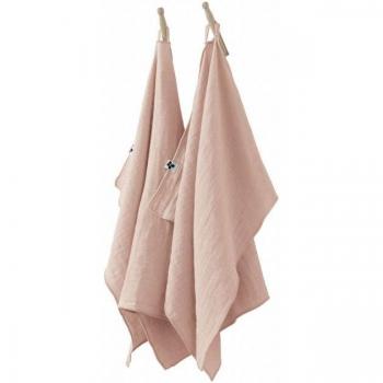 Pack de 2 paños de mano Gaïa 50 x 70 cm Gasa de Algodón - Gaïa Guimauve