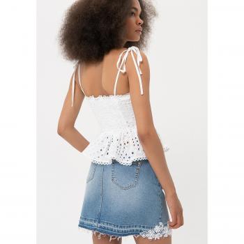 Top in pizzo San Gallo bianco