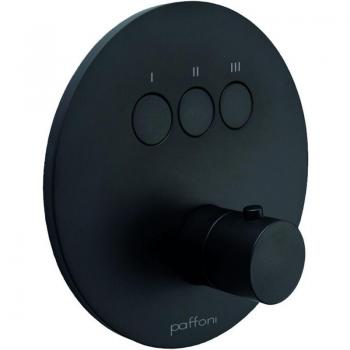 Paffoni Mitigeur Douche Ronde Noire Mate 3 Fonctions