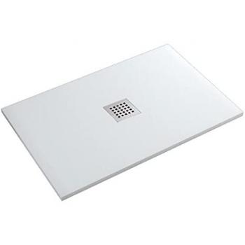 Piatto doccia effetto pietra bianco chic con foro centrale 90x120
