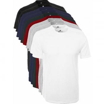 Lower East Men's Round Neck T-Shirt in White (Pack of 10), Size M