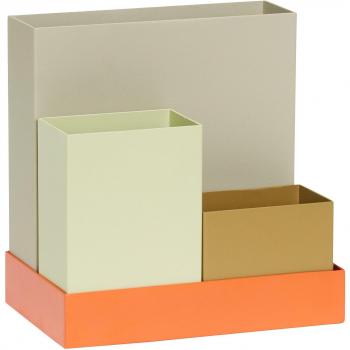 Set di 4 organizer da scrivania in acciaio multicolore Sortit - Hübsch