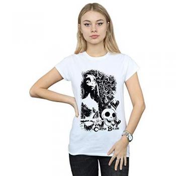 Corpse Bride Skull Graphic Shirt (White) – L Size