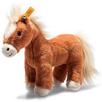 Steiff Soft Cuddly Friends Gola - Peluche a Forma di Cavallo, 27 cm, Morbido e Lavabile, Colore: Rosso/Marrone