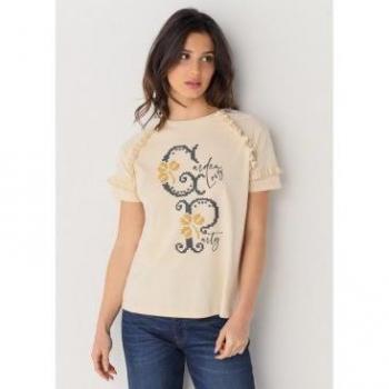 Lois Jeans Maglietta a maniche corte bianca XS
