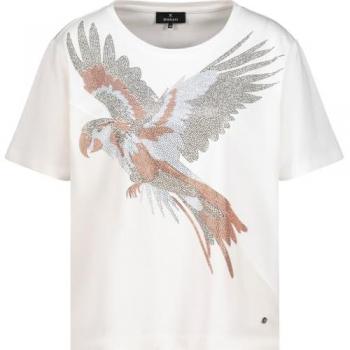 Monari T-Shirt mit Papagei-Design Creme 44