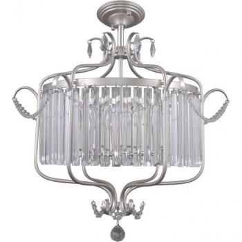 Pendente Classico Rinaldo Champagne Argento 6 Luci E14