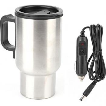 Edelstahl‑Thermobecher 65°C+ – 50W 12V Auto‑Heizung, 450 ml