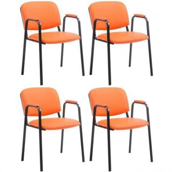 Ken PRO Kunstleder Besucherstuhl (4er Set) mit Armlehnen