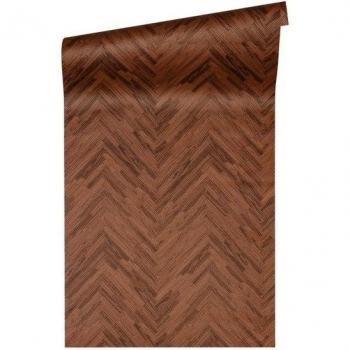 Profhome Nature Wall Covering - 370513, Textured Chevron Design, Brown Copper, 7.035 m2