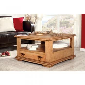 Couchtisch Stubentisch quadratisch - Pinie - Landhausstil