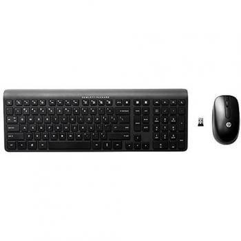 HP 2.4 GHz Wireless Keyboard and Mouse - Teclado (Oficina, RF inalámbrico, Inalámbrico, USB, Batería, Negro)