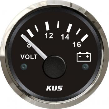 KUS Waterproof Voltmeter Gauge for Boat and RV 8-16V 52mm