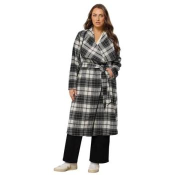 Waterfall Patterned Evans Women’s Black Coat – 22‑24