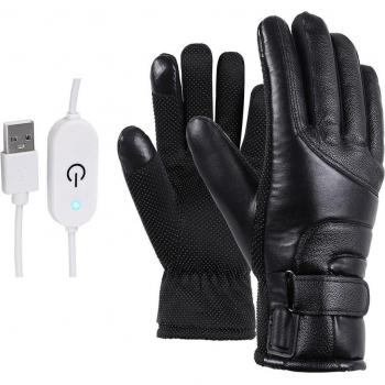 Electric Heated Gloves for Winter - USB Powered Windproof Touch Screen Skiing and Cycling Gloves