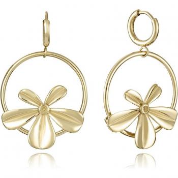 Pendientes Viceroy Chic Acero IP Dorado Aro Floral