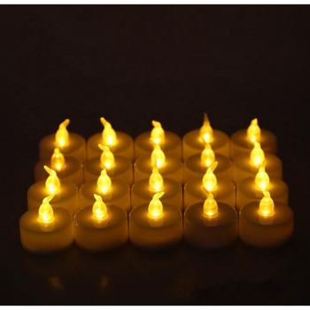 Battery Operated LED Candles - White and Yellow Flameless Lights for Celebrations