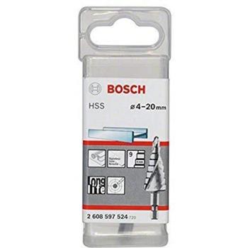 Bosch Hex Shank HSS Step Drill Bit Set, Sizes: 4mm - 20mm