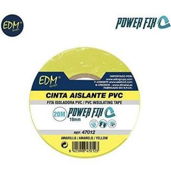 Cinta aislante 20m x19mm amarilla edm