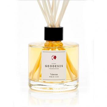 Diffusore d'ambiente Geodesis Tubereuse Messico 200 ml con bastoncini in rattan trasparenti