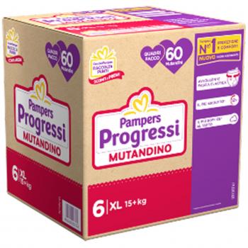 Pampers progressi mutandina quadri xl 60 pezzi