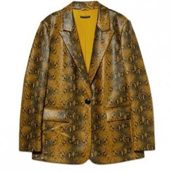 Blazer Pitonato Sisley Donna Senape 46